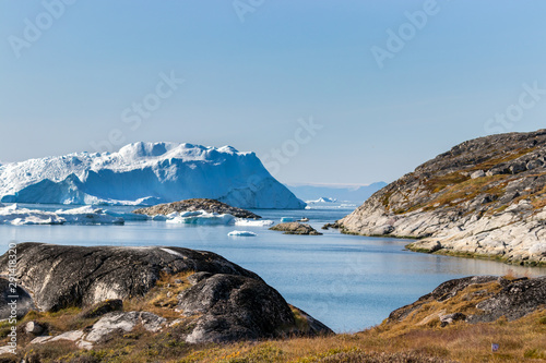 Detail of the Jakobshavn Glacier also know as ilulissat glacier in Greenland. photo