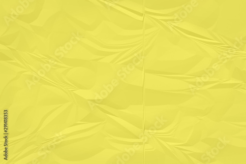 crumpled yellow paper background close up