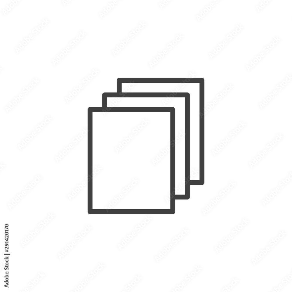 Paper document line icon. linear style sign for mobile concept and web design. Document files outline vector icon. Symbol, logo illustration. Vector graphics Paper document line icon. linear style sign for mobile concept and web design. Document files outline vector icon. Symbol, logo illustration. Vector graphics