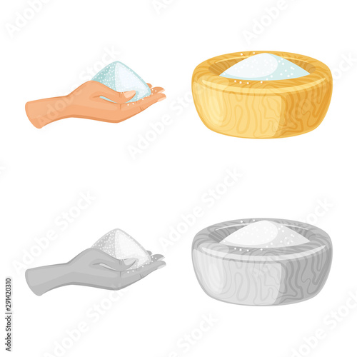 Vector illustration of cooking and sea symbol. Collection of cooking and baking stock symbol for web.