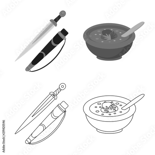 Vector design of culture and sightseeing sign. Collection of culture and originality stock symbol for web.