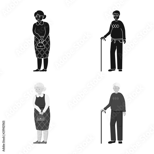 Isolated object of character and avatar icon. Set of character and portrait vector icon for stock.