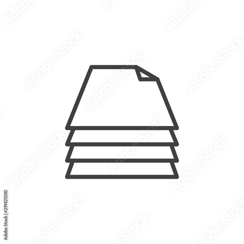 Stack of paper line icon. linear style sign for mobile concept and web design. Pile of document files outline vector icon. Symbol, logo illustration. Vector graphics