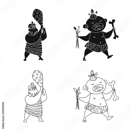 Vector illustration of evolution and prehistory sign. Collection of evolution and development stock vector illustration.