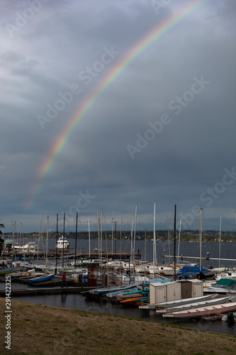 Sail Boats with Rainbow © Dorian