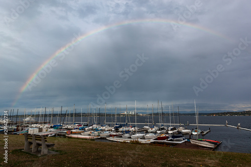 Dock with Rainbow over it