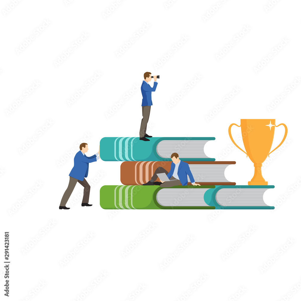 Distance education, online courses and business, education, online books and study guides, exam preparation, home schooling, it s hard for a person to hold science in his hands - Vector Distance education, online courses and business, education, online books and study guides, exam preparation, home schooling, it s hard for a person to hold science in his hands - Vector