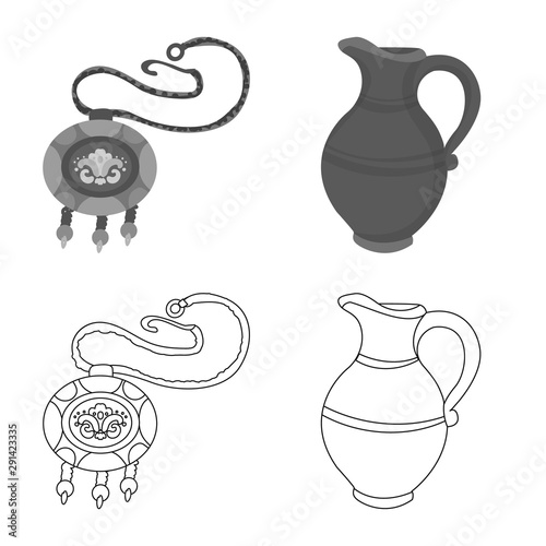 Vector illustration of culture and sightseeing icon. Set of culture and originality vector icon for stock.