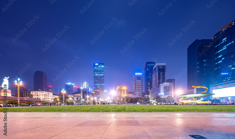 Night View of Central Architecture in Chengdu, Sichuan Night View of Central Architecture in Chengdu, Sichuan