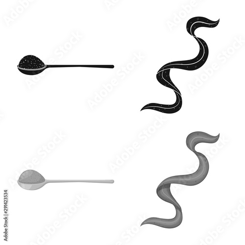 Isolated object of protein and sea symbol. Collection of protein and natural vector icon for stock.