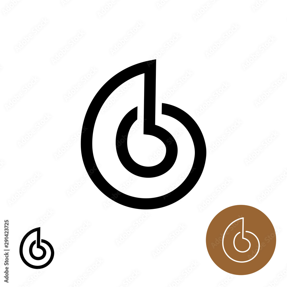 Snail house logo. Snail shell line style elegant icon. Radial helix symbol. Snail house logo. Snail shell line style elegant icon. Radial helix symbol.