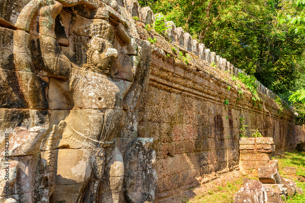 Fototapeta premium Ancient stone sculpture at Angkor, Siem Reap, Cambodia