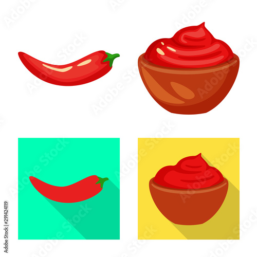 Vector design of taste and product logo. Collection of taste and cooking stock symbol for web.