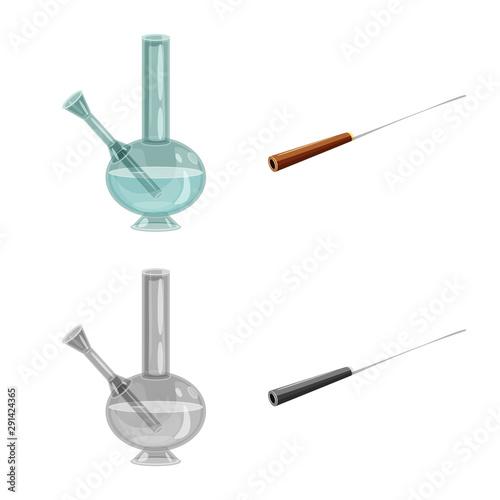 Vector illustration of refuse and stop sign. Set of refuse and habit vector icon for stock.