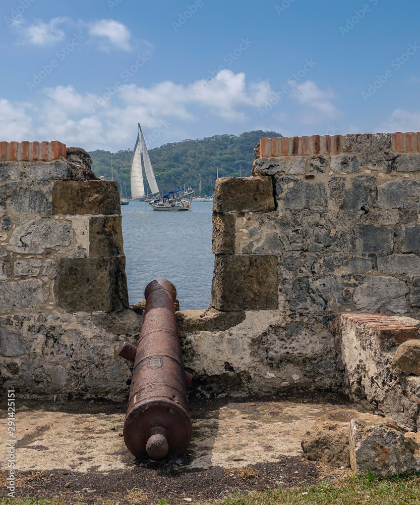Fortification in the bay of Portobelo Fortification in the bay of Portobelo