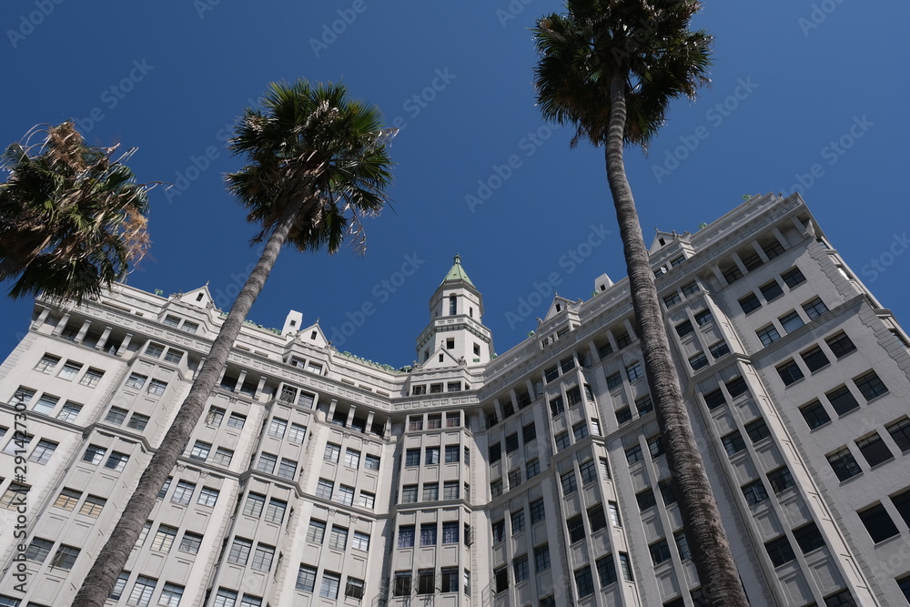  Details and elements of the facade of the building. The architecture of the city. Background image for design.