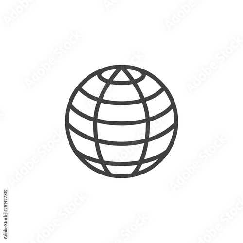 Globe grid line icon. linear style sign for mobile concept and web design. Earth globe latitudes outline vector icon. Symbol, logo illustration. Vector graphics