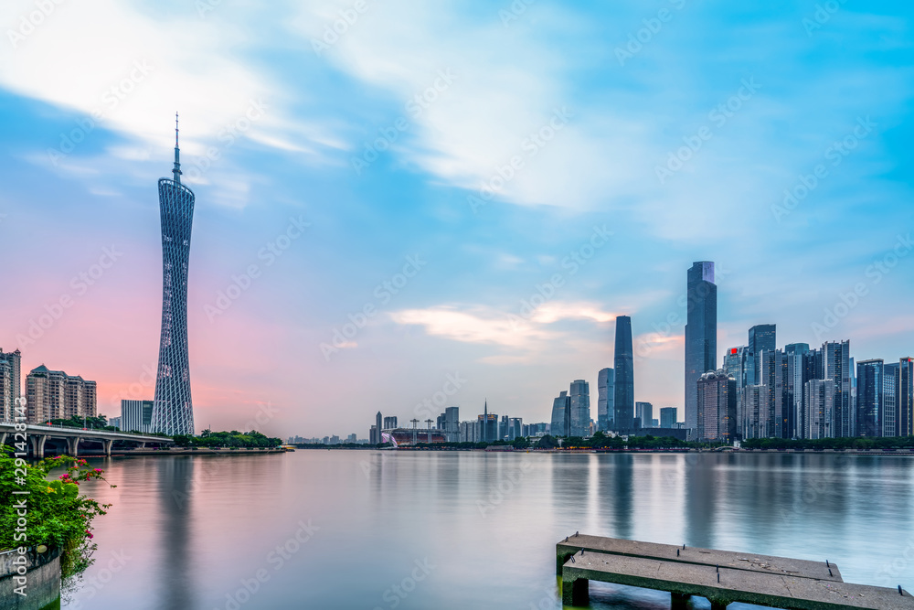 Guangzhou's Beautiful Urban Architectural Landscape Skyline