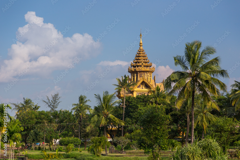 Kambawzathardi Golden Palace in Bago in Myanmar