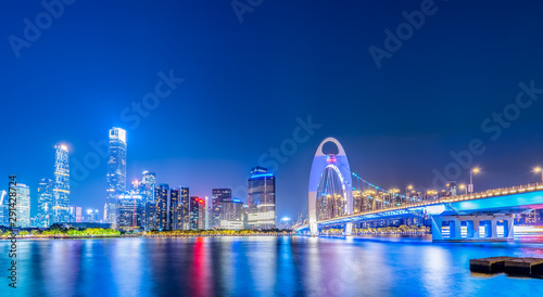 Nightscape Skyline of Urban Architectural Landscape in Guangzhou