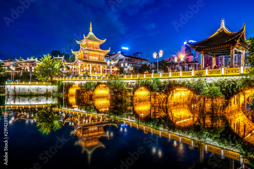 Night View of Ancient Bridges in Guiyang, Guangxi