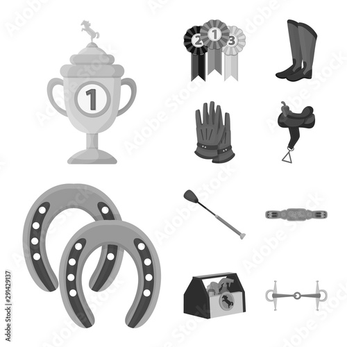 Vector design of race and horse icon. Set of race and racing stock symbol for web.