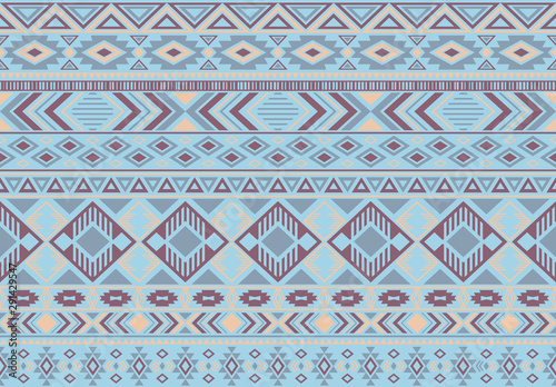 Indian pattern tribal ethnic motifs geometric seamless vector background.