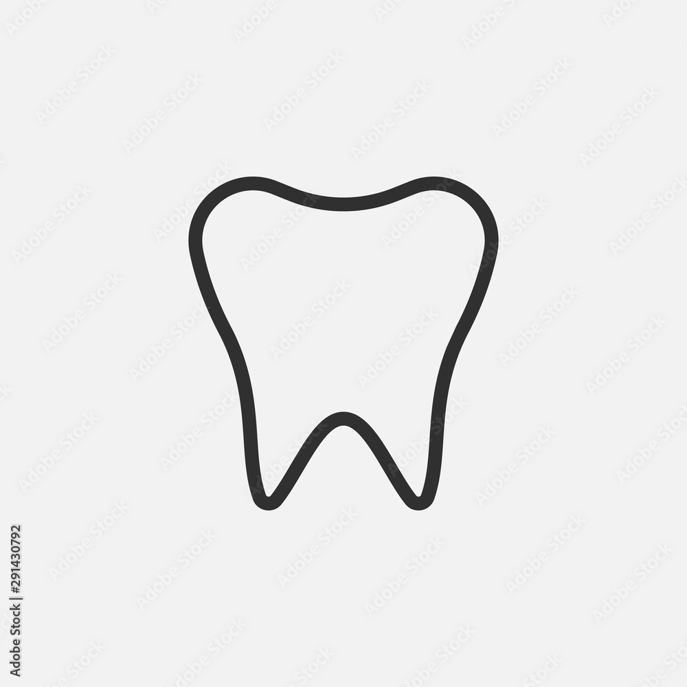 Obraz premium Tooth icon isolated on white background. Vector illustration.