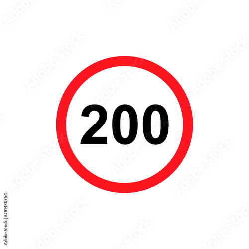 Maximum speed limit icon isolated on white background. Vector illustration. photo