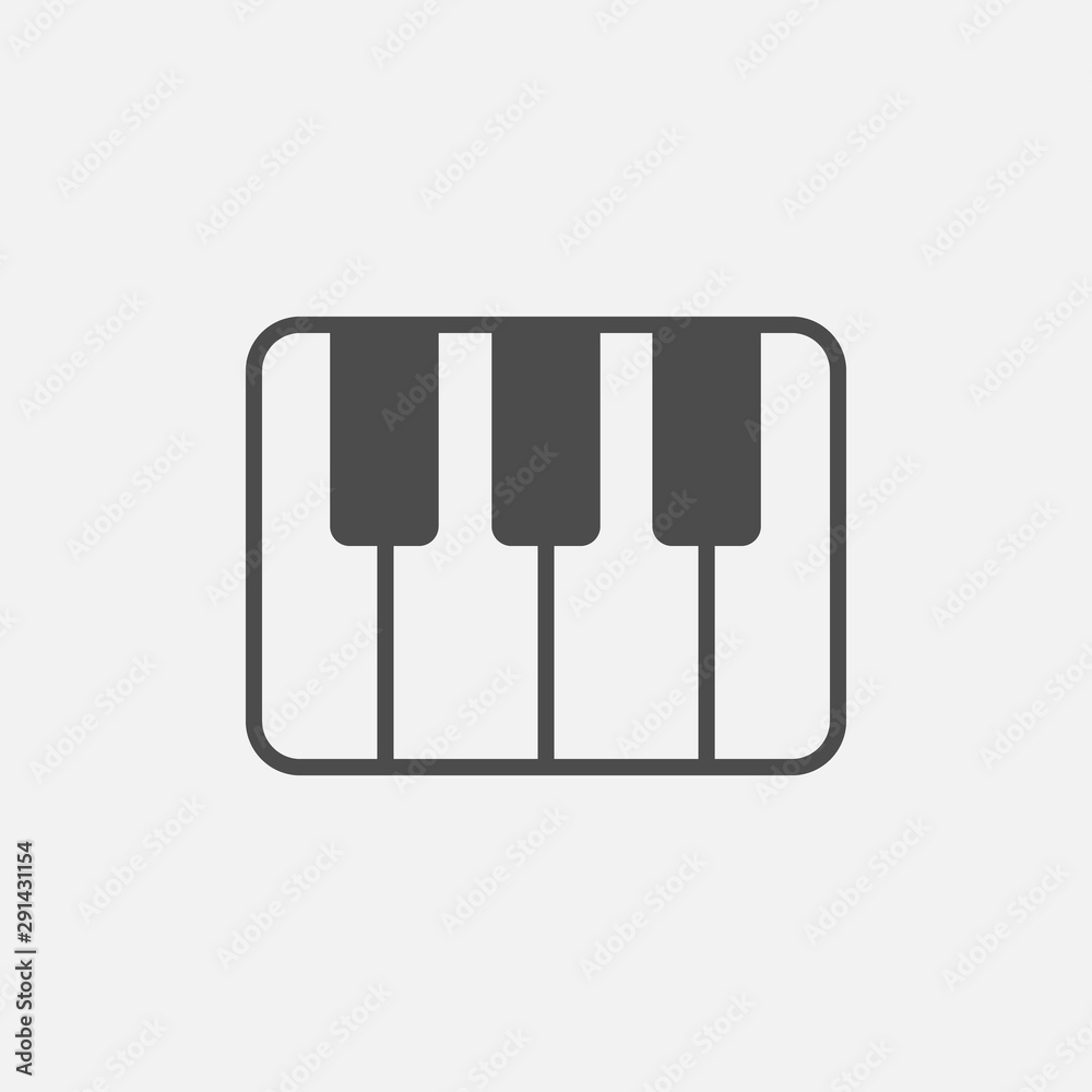 Icon piano keys isolated on white background. Vector illustration. Icon piano keys isolated on white background. Vector illustration.