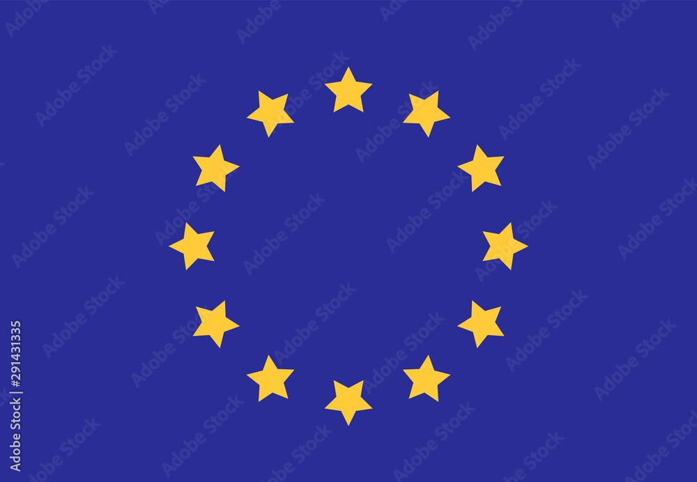 European union flag isolated on white background. Vector illustration.