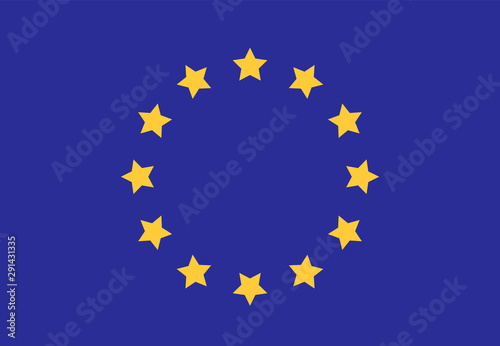 European union flag isolated on white background. Vector illustration.