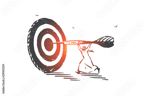 Achievement, aim, skill concept sketch. Hand drawn isolated vector