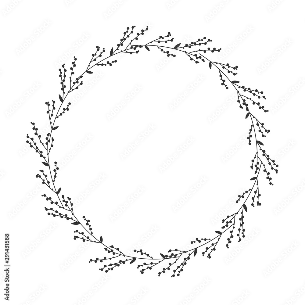Autumn botanical oval frame wreath on white background Autumn botanical oval frame wreath on white background
