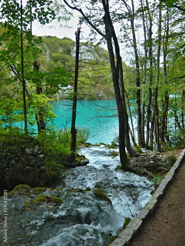 Croatia-view of a river in the Plitvice Lakes National Park