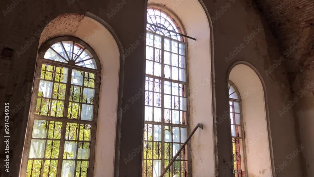 Arch Windows in the old ruined Church Arch Windows in the old ruined Church