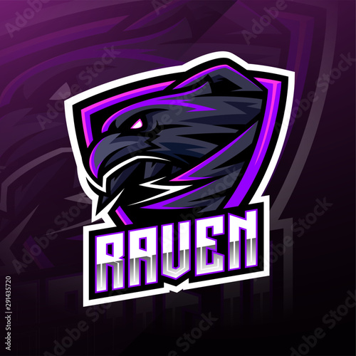 Raven sport mascot logo design