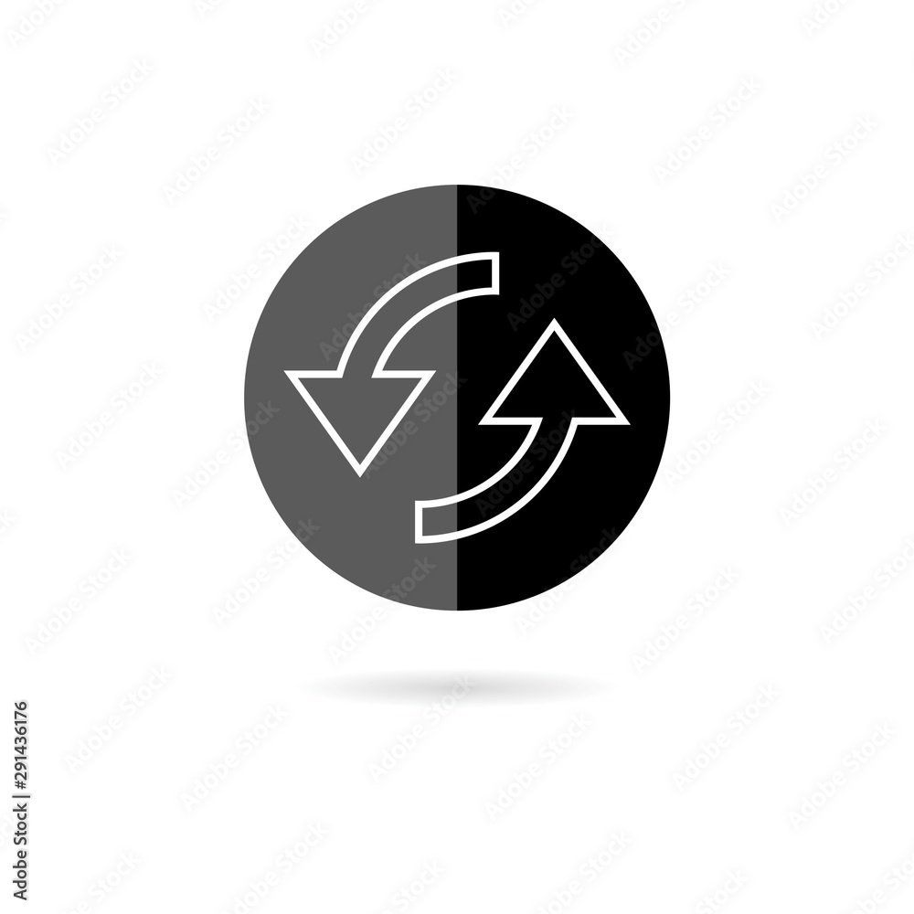 Exchange icon flat illustration for graphic and web design isolated on white background Exchange icon flat illustration for graphic and web design isolated on white background