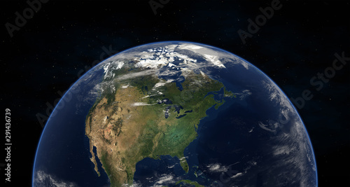 Fototapeta Naklejka Na Ścianę i Meble -  Realistic rendering of the Earth-Northern Hemisphere