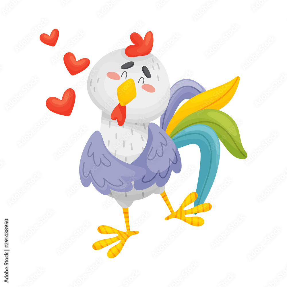 Loving gray cock. Vector illustration on a white background. Loving gray cock. Vector illustration on a white background.