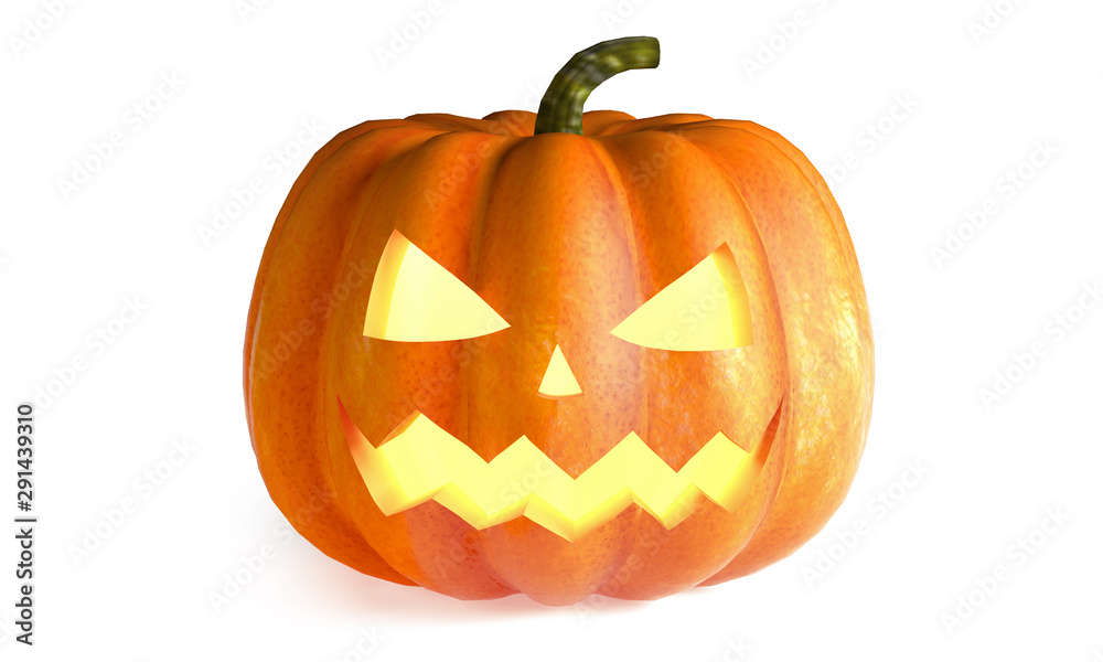 Halloween Pumpkin isolated on white background. 3D Rendering illustration Halloween Pumpkin isolated on white background. 3D Rendering illustration