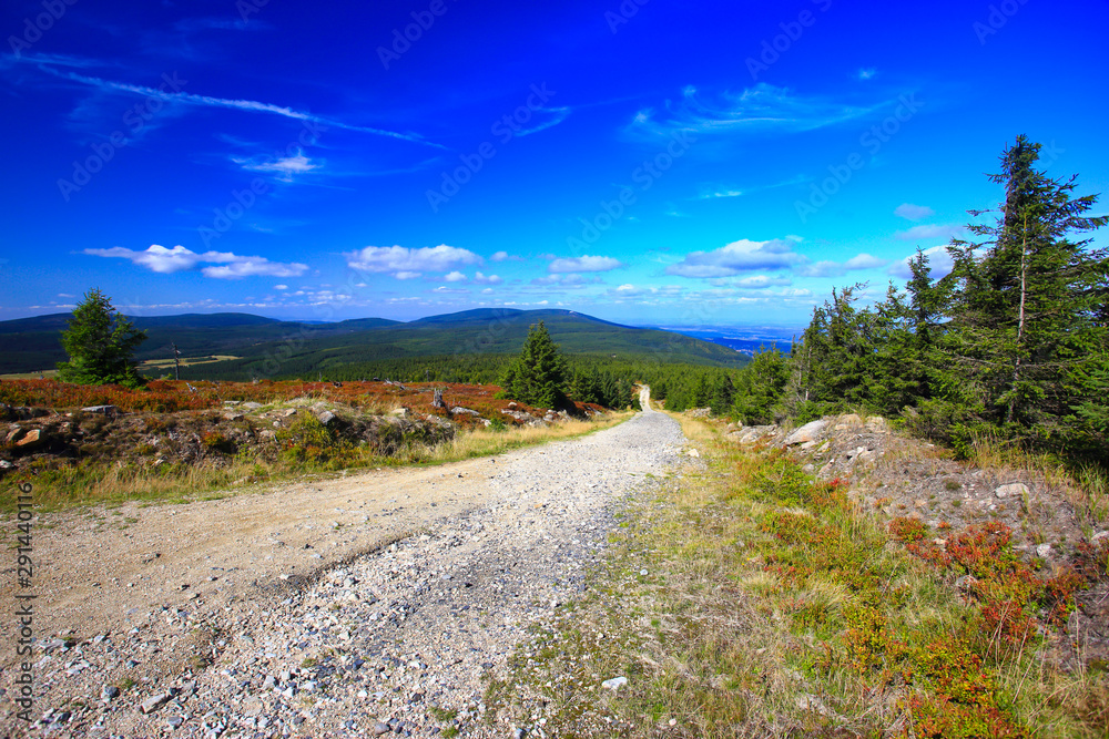 mountain lanscape - izera or jizera mountains on the border  between czech and poland