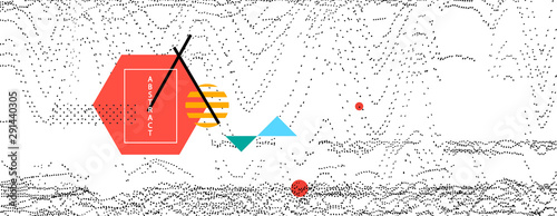 Trendy abstract background. Geometric science or technology pattern. Graphic design