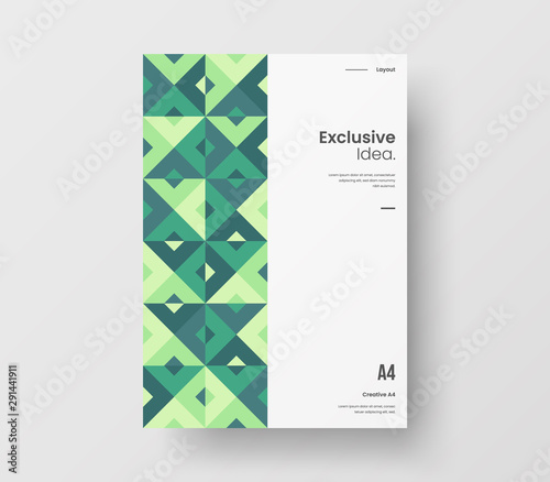 Amazing business presentation vector A4 vertical orientation front page mock up. Modern corporate report cover abstract geometric illustration design layout. Company identity brochure template.