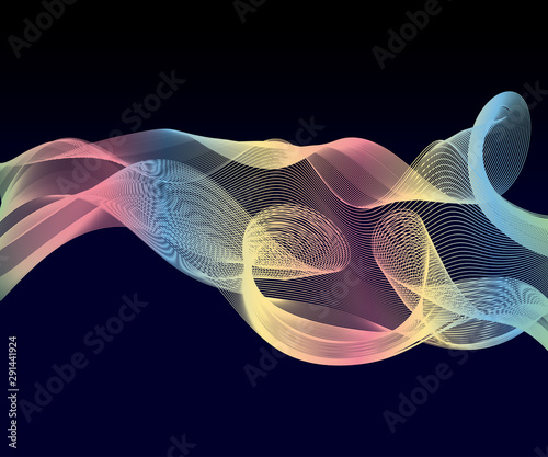 Elegant speed futuristic high-tech swoosh wave stream background. Mild smoke pattern abstract smooth gray modern soft layout. Vector illustration