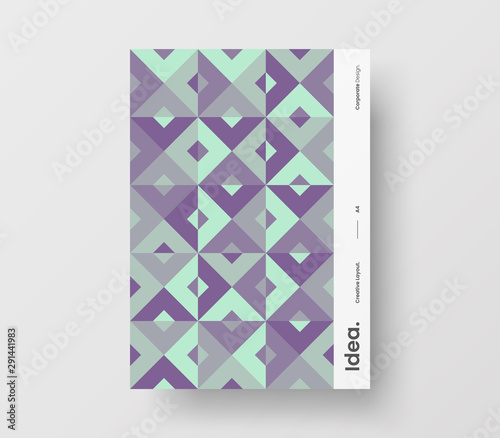 Amazing business presentation vector A4 vertical orientation front page mock up. Modern corporate report cover abstract geometric illustration design layout. Company identity brochure template.