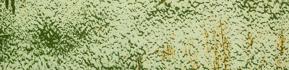 banner of iron surface is covered with old green paint texture background