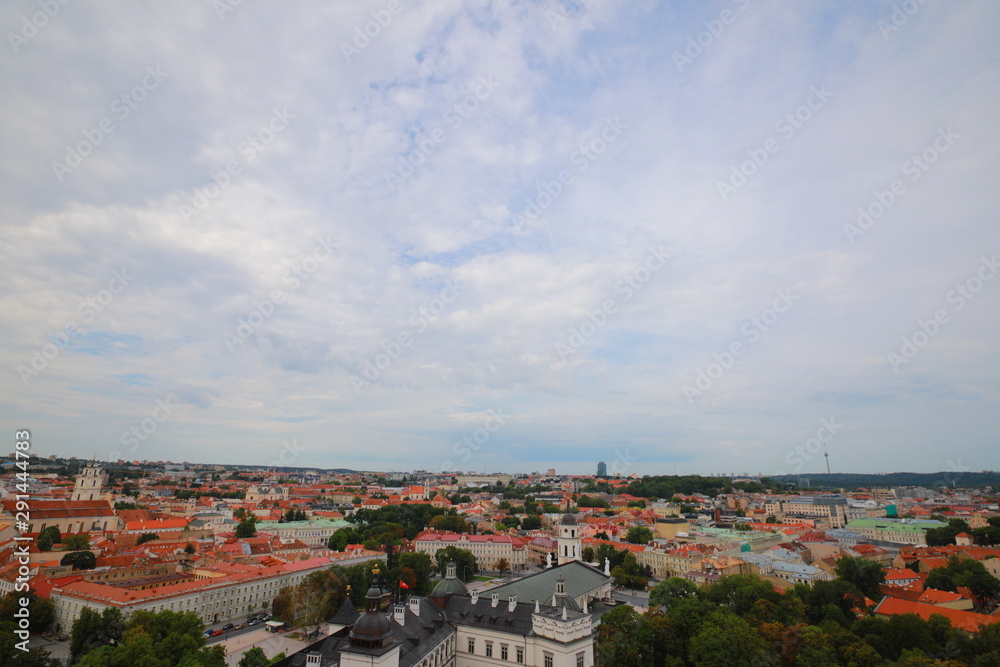 Vilnius cityscape from the Gediminas Castle Tower with copyspace, Vilnius, Lithuania