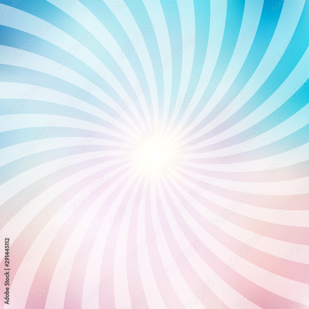 Abstract circus retro graphic radius effects blue and pink pastel color and light effect for comic background.