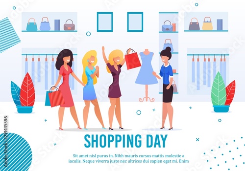 Shopping Day Feminine Friends Tradition Poster
